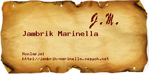 Jambrik Marinella névjegykártya